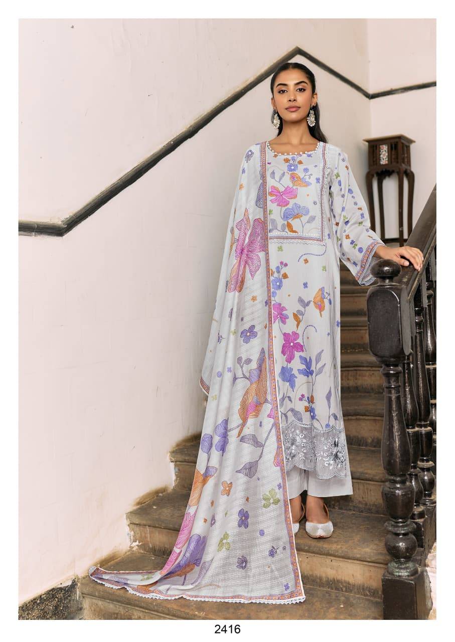 Daalan vol-93 By Kimora suit 2415 To 2418 Series Stylish Beautiful Colourful PURE MUSLIN Dresses At Wholesale Price